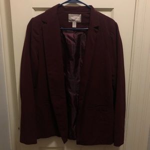 Forever 21 Burgundy Lightweight Blazer